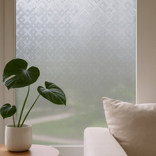 Raamfolie 60x200 cm – Zelfklevend & Statisch Hechtend – Privacy Folie voor Ramen – Zonwerende & Decoratieve Raamfolie – Eenvoudig Aan te Brengen – Waterdicht en Herbruikbaar