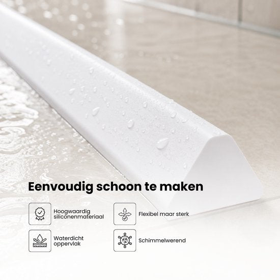 Waterkering - Siliconen - 1 Meter - Zelfklevende Kitrand - Waterdrempel - Douche dorpel