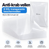 Anti Krab Vellen Kat – 8 XXL Meubelbeschermers – 43,2 x 30,5 cm – Transparante Zelfklevende Krabfolie – Op Maat te Knippen – Voor Bank, Meubels & Deuren