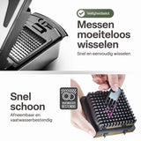 Chefino Groentesnijder Set 12-delig - Mandoline Keukensnijder met 7 Snijopties - Blokjessnijder - Julienne Snijder - Rasp - Uiensnijder - Opvangbak 1L