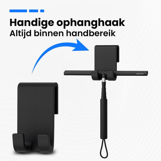 AKSA Home® Douchewisser en Vloertrekker V2 - Douchewisser - Trekker Douche - RVS Vloerwisser - Uitschuifbaar - Zwart