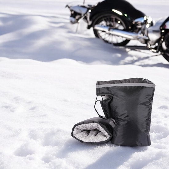 Handmoffen - Zwart - Extra Gewatteerde Fietswanten - Geschikt voor Fietsen, Motoren en Scooters - Handverwarmers - Fietsmoffen - Scooter Handschoenen