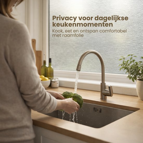 Raamfolie 60x200 cm – Zelfklevend & Statisch Hechtend – Privacy Folie voor Ramen – Zonwerende & Decoratieve Raamfolie – Eenvoudig Aan te Brengen – Waterdicht en Herbruikbaar