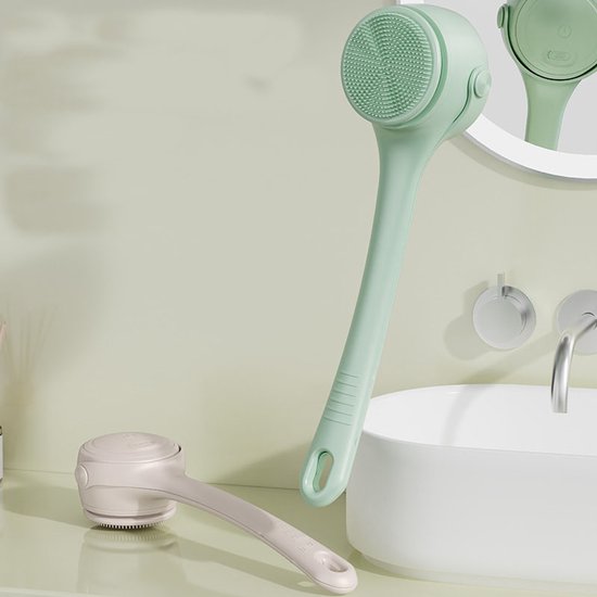 Elektrische Doucheborstel met 5 Opzetstukken – Wit – Diepe Reiniging & Massage – Oplaadbaar – Waterproof – Voor Rug, Benen & Gezicht