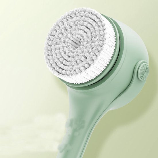 Elektrische Doucheborstel met 5 Opzetstukken – Groen – Diepe Reiniging & Massage – Oplaadbaar – Waterproof – Voor Rug, Benen & Gezicht