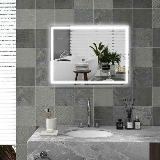 4goodz LED Badkamerspiegel 60x80 cm - Touchscreen, anti-condens - Wit