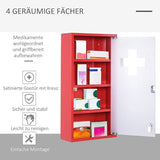 4goodz Medicijnkastje EHBO-kastje met slot RVS 12x30x60 cm - Rood