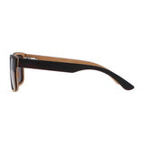 5one® 2-tone - Ebony - Maple-wood Houten zonnebril met Grijze lens