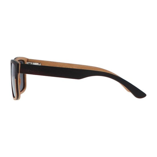 5one® 2-tone - Ebony - Maple-wood Houten zonnebril met Grijze lens