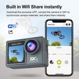 NovaWare Action Camera 5K - Vlog Camera - Onderwater Camera - Waterdicht tot 30M - Actie Camera - 24MP - Ultra 4K met 60 FPS - Beeldstabilisatie EIS - IMX sensor
