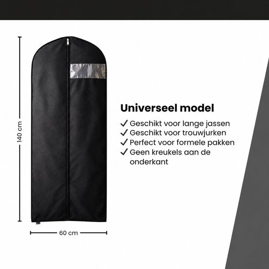 Kledinghoes - 10 stuks - 160x40 - Wit - Kledinghoezen - Kledinghoes Wit - Trouwjurkhoes - Kostumhoes