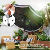 Parasol - 269 cm - Achthoekig Met UV Bescherming - Voor Tuin - Polyester - Donkergrijs