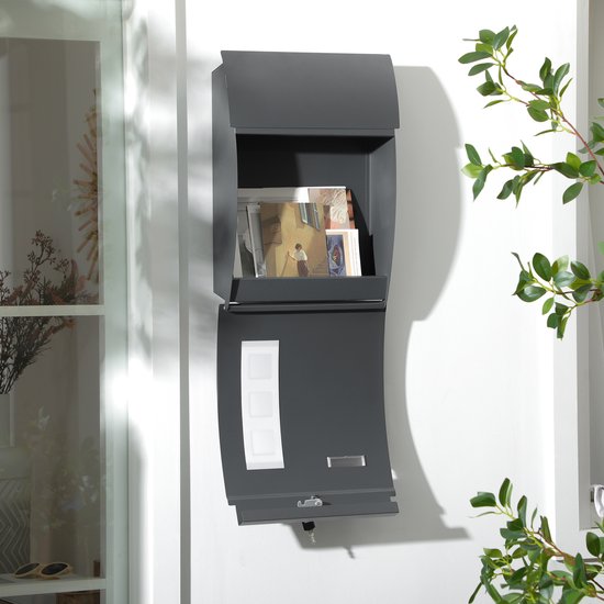 4goodz Wandbrievenbus met Slot - Antraciet