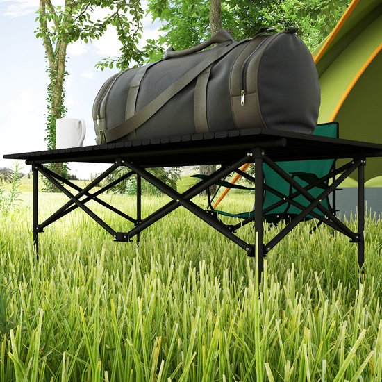 Opvouwbare Campingtafel met Oprolbaar Tafelblad van Aluminium - 95 x 55 cm - Zwart