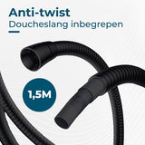 AKSA Home® Douchekop met Slang - Douchekop met Filter - 10 sproeistanden - Regendouche met Hoge Druk - Zwart