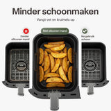 Airfryer Accessoireset 10-delig – Siliconen Bakjes, RVS Rekken, Spiesenrek, Tang, Spatel & Bakkwast – Geschikt voor Dual Zone Airfryer 7-10L – Vaatwasserbestendig & Hittebestendig 230°C