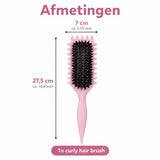 Krullenborstel voor Krullend Haar – Stylingborstel met Flexibele Pinnen – Haarborstel voor Ontwarren, Volume en Styling – Puntkam – Roze - Curl Brush