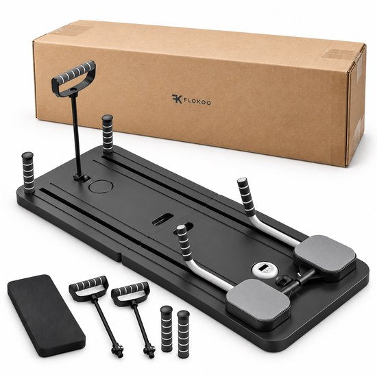 Pilates - Multifunctioneel Fitness Board – Opvouwbaar Trainingsapparaat voor Thuis – Full Body Workout – Buikspiertrainer met Weerstandsbanden – Core, Armen & Benen – Fitnessapparaat Home Gym
