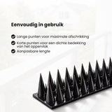 Antiklimstrips - 5 meter (10x 50 cm) - Zwart - Duivenpinnen - Duivenverjager - Vogelverjager - Kattenverjager - Kattenschrik - Vogelwering - Vogelpinnen