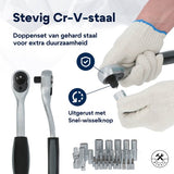 4toolz ® Doppenset 108-delig in Koffer - 72 tands Ratels 1/2