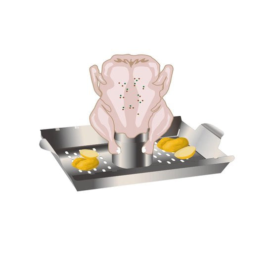 4cookz 3-in-1 RVS groente en kip rooster - chicken on beercan rooster