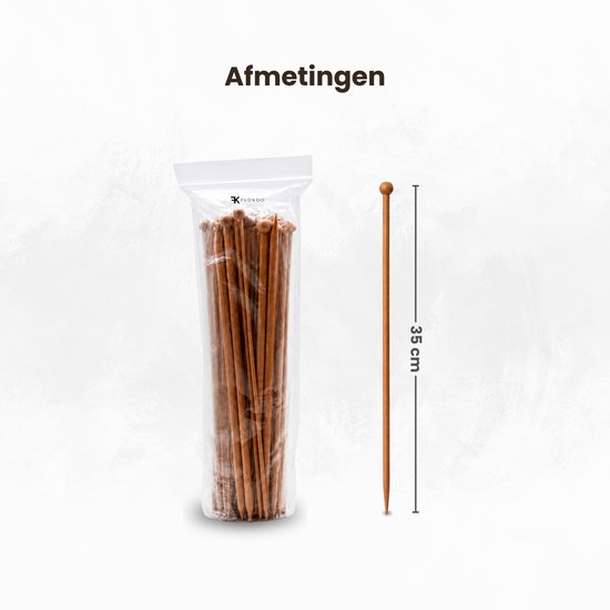 Breinaalden Set Bamboe 36 Stuks Donker Bruin - 18 Verschillende Maten - 35 cm Lang - 2 tot 10 mm Dikte - Ergonomische Breinaald - Kwalitatief Hoogwaardig Bamboe