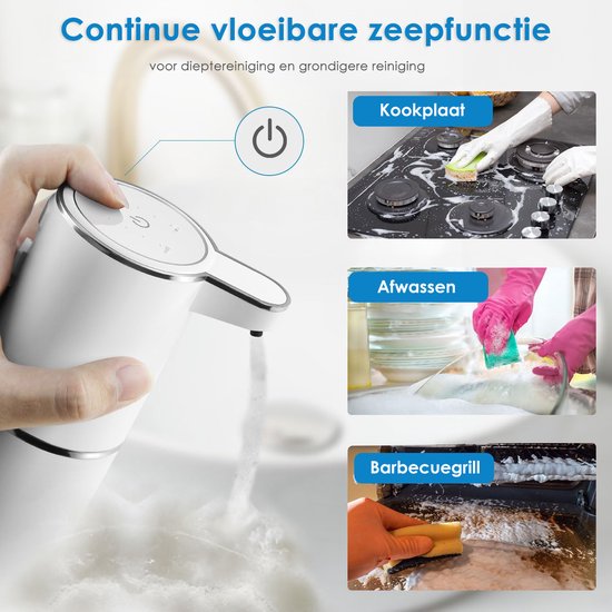Vesfy Automatische Zeepdispenser met Wandmontage - USB Oplaadbaar - Infrarood Sensor en Foamfunctie - 380ML
