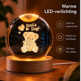 DMG Supply 3D Kristallen Bol Lamp - USB Oplaadbaar - LED Lamp - Nachtlamp - Tafellamp - Bureaulamp