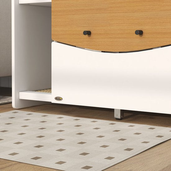 4goodz Kattenbak-Meubel met lade - 78x50x52 cm - Wit/Bruin