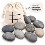 Schilderstenen 10 Stuks – Natuurlijke Keien om te Beschilderen – 7 tot 12 cm – Stenen voor Knutselen & Decoreren – Inclusief Katoenen Opbergzak - Happy Stones