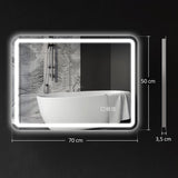 Badkamerspiegel met LED-verlichting met speaker - Anti-condens - 50 x 70 cm - Zilver
