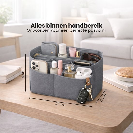 Handtas organizer - Bag in Bag - 11 ruime vakken - 17 9 Tasorganizer