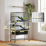 Chinchilla en Hamsterkooi met 4 Verdiepingen - 48x88x150 cm - Antraciet