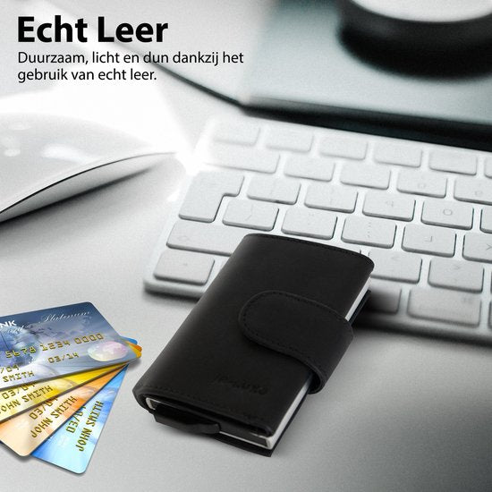 JB-Luxo Pasjeshouder - Uitschuifbaar - RFID Anti-Skim - Pasjes - en Aluminium