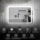 Badkamerspiegel met LED-verlichting met speaker - Anti-condens - 50 x 70 cm - Zilver