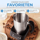 NovaWare Melkopschuimer met Schenktuit - Elektrisch – 5-in-1 Melkopschuimer Electrisch – Milk Frother - Melkschuimer Voor Melk – Melkklopper - RVS
