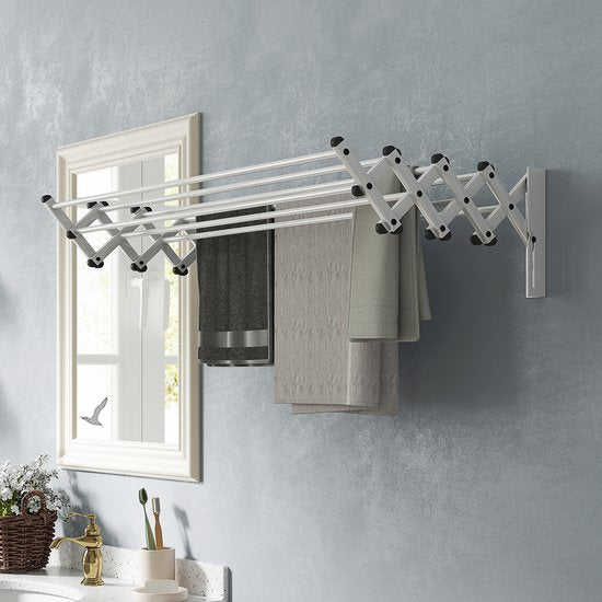 4goodz Wanddroogrek Ruimtebesparend Droogrek van Aluminium