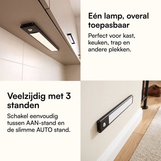 Fidali LED kastverlichting met bewegingssensor - draadloos - zwart - 2 stuks incl. bevestigingsset