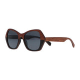 5one® Lucca XL 2-tone - Sapeli en ebony houten zonnebril voor dames