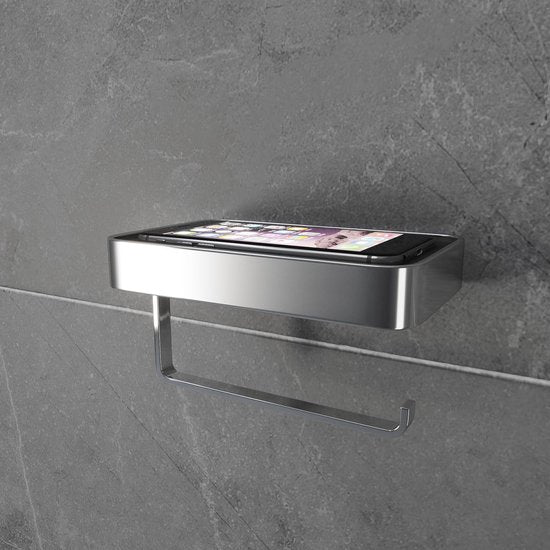 Luzzo® Piazzo Messing Toiletrolhouder met planchet - wc rolhouder