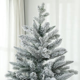 Homcom Kerstboom 180 cm met Sneeuw - Metalen standaard - Wit