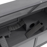 Houten Hamsterkooi met Houten Huis 52x100x50 cm - Grijs