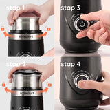 Safecourt Kitchen Elektrische Koffiemolen pro - Hoogwaardige Elektrische Koffiemolen - Zwart