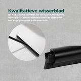 AKSA Home® Vloertrekker - Douchewisser - Trekker Douche - RVS Vloerwisser - met Steel - Zwart