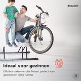 4toolz stabiel stalen fietsenrek voor drie fietsen - Zwart