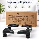 Wasmachine Verhoger Verstelbaar – Wasmachine Onderstel 40-65 cm – Hoogte 10-13 cm – Draagkracht 200 kg – Met Waterpas & Antislip – Voor Wasmachine, Droger en Koelkast