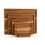 AKSA Home® 4-Delige Snijplankenset met Houder - Houten Snijplank met Sapgeul voor Keuken - Serveerplank - Kaasplank - Borrelplank - Acaciahout