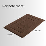 AKSA Home® Badmat 50x80 cm - Douchemat antislip - Badmat antislip - Badkamermat - Vloerkleed - Bruin