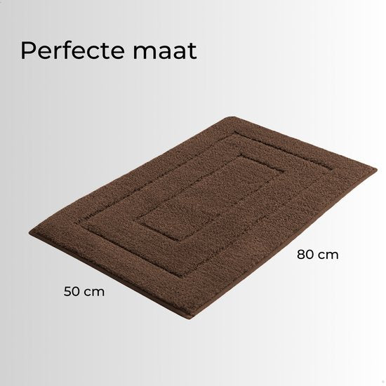AKSA Home® Badmat 50x80 cm - Douchemat antislip - Badmat antislip - Badkamermat - Vloerkleed - Bruin