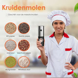 Vesfy Elektrische Peper en Zoutmolen Set - USB Oplaadbaar met Laadstation - XXL - Instelbare Maalgraad - LED Licht - BBQ Accessoires - Pepermolen